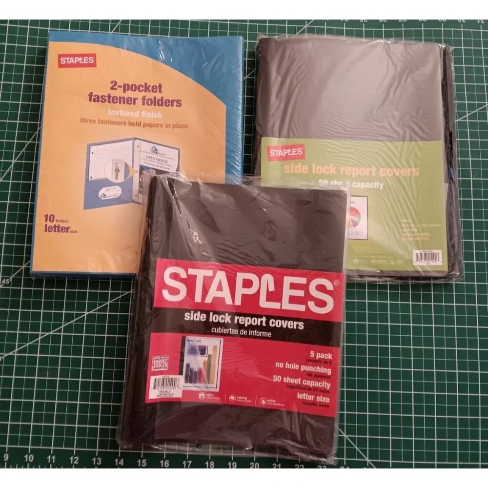 School Supplies Office Lot 2 Pocket Fastener Folders Side Lock Report Covers